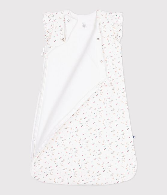 Sacco nanna in ciniglia con stampa a fiori neonato TOG 3 bianco MARSHMALLOW/bianco MULTICO