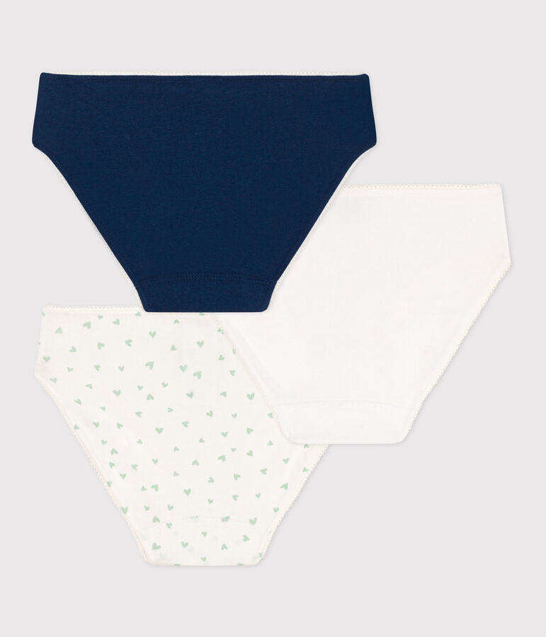 Set di 3 slip in misto cotone ed elastan con stampa a cuori bambino multicolore