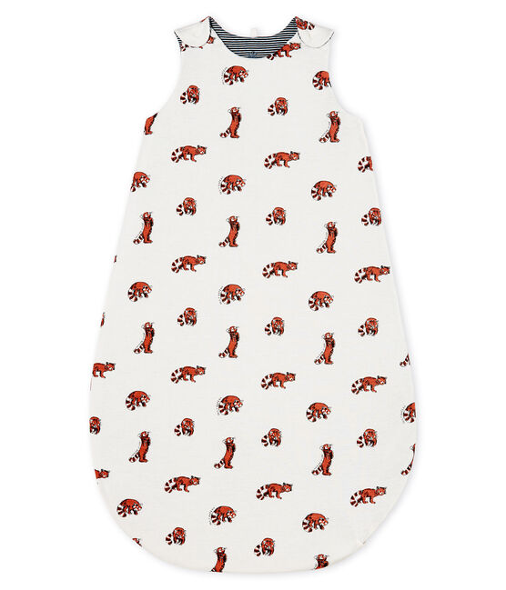 Sacco nanna reversibile bebè maschio a costine bianco MARSHMALLOW/bianco MULTICO