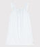 Camicia da notte stampa a quadretti in cotone sottile bambina blu MARSHMALLOW/bianco GOMME