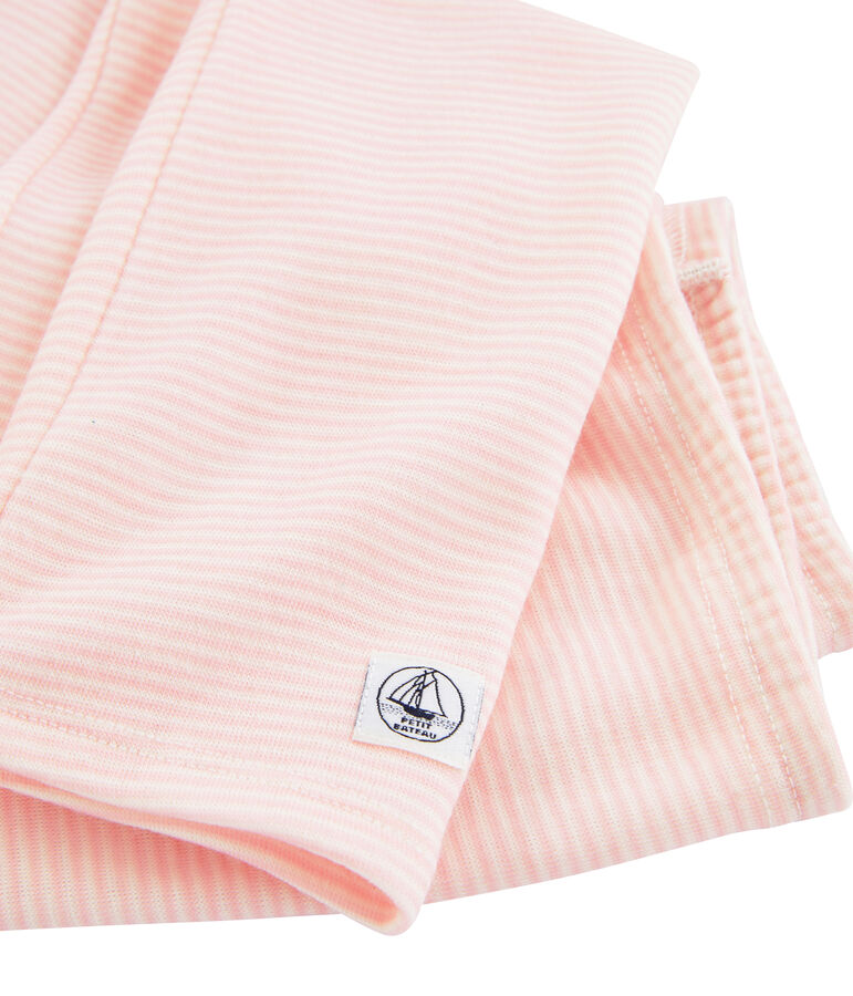 Leggings bambino in lana e cotone rosa CHARME/bianco MARSHMALLOW