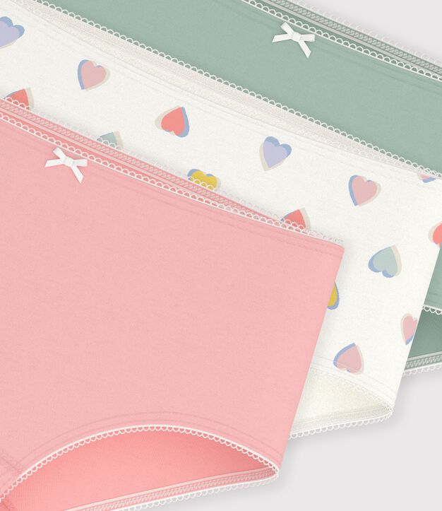 Set di shorty in cotone a cuori bambina multicolore