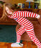 Pigiama bambino unisex in ciniglia a righe STOP/ MARSHMALLOW