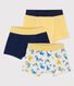 Confezione da 3 boxer bambino con scimmiette in cotone