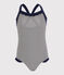 Costume da bagno bambina blu ABYSSE/bianco LAIT