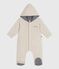Tutina imbottita con cappuccio e piedini tinta unita neonato beige MONTELIMAR CHINE
