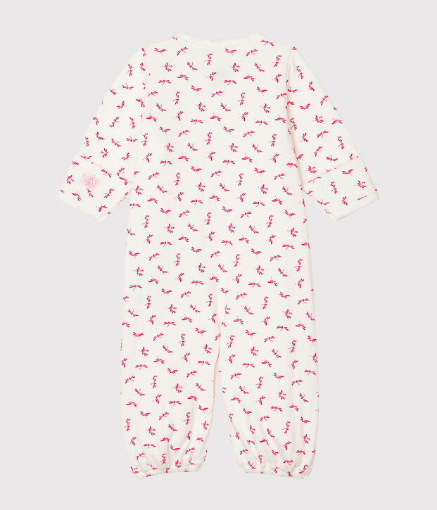 Combisac beb&egrave; a costine bianco/rosa