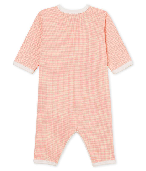 Tutina pigiama bambina a costine rosa ROSAKO/bianco MARSHMALLOW