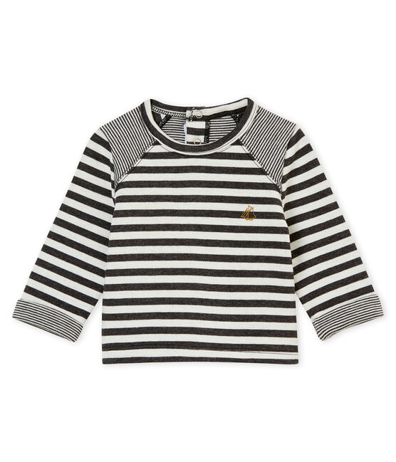 tee-shirtrigata per bebé maschio nero CITY/bianco MARSHMALLOW