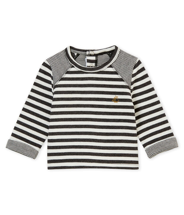 tee-shirtrigata per beb&eacute; maschio grigio/bianco