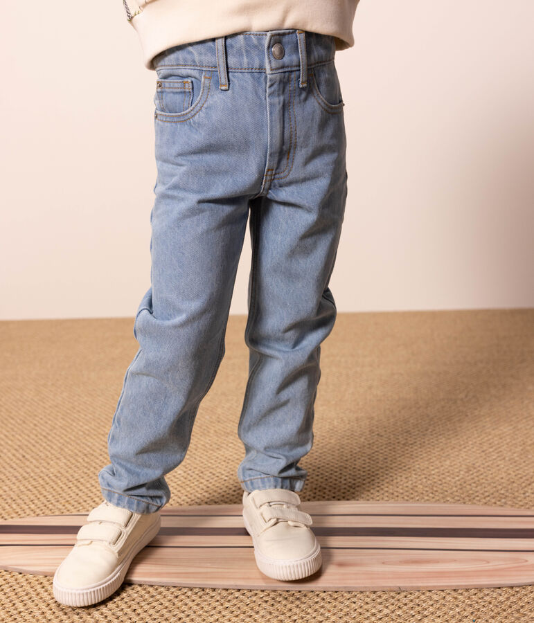 Pantalone dritto in denim bambino blu