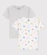 Confezione da 2 t-shirt maniche corte fantasia Parigi bambino in cotone biologico