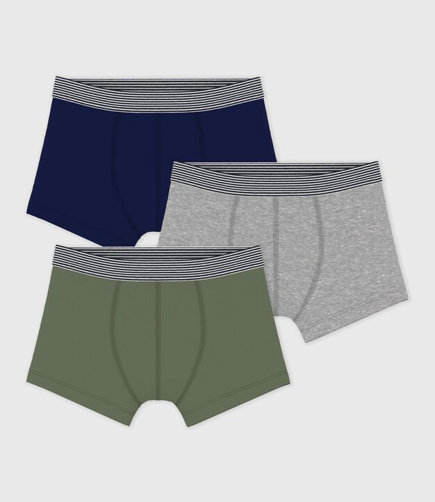Set di boxer per bambini in cotone tinta unita multicolore