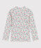 T-shirt da bagno anti-UV a maniche lunghe a fiori bambina bianco MARSHMALLOW/bianco MULTICO