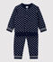 Completo jogging in molleton bebè. blu SMOKING/bianco MARSHMALLOW