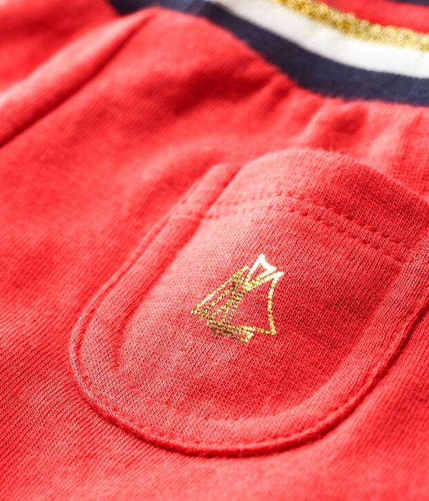 Pantalone beb&egrave; femmina in tubique rosso