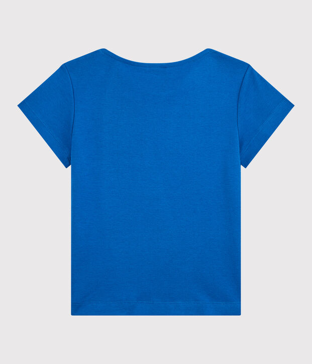 T-shirt a maniche corte in cotone bio bambina blu