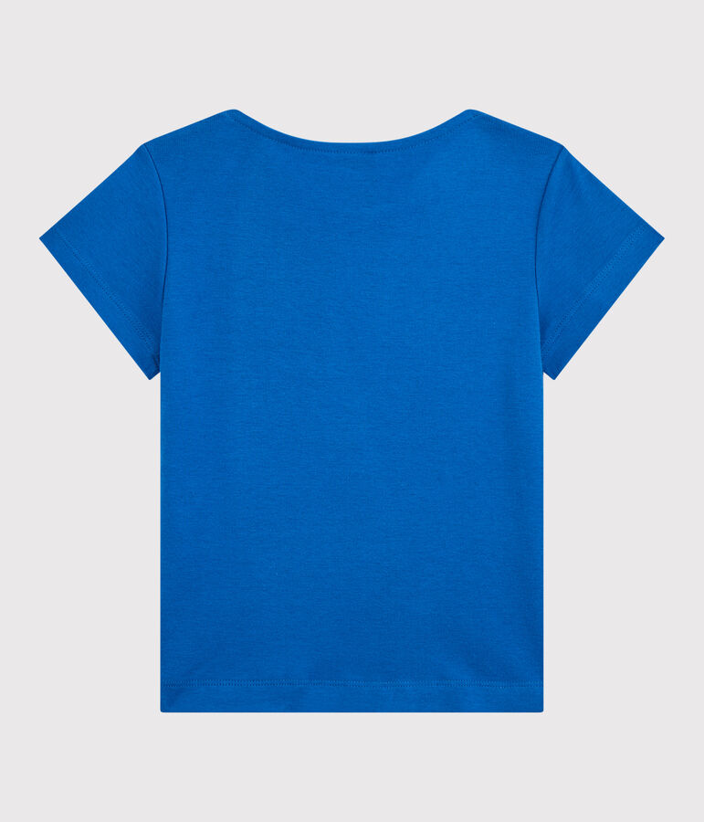 T-shirt a maniche corte in cotone bio bambina blu