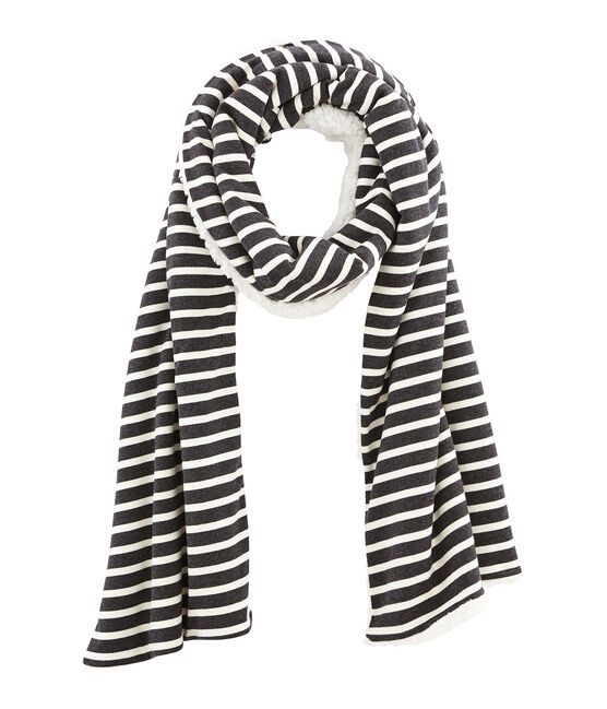Sciarpa reversibile donna nero CITY/beige COQUILLE