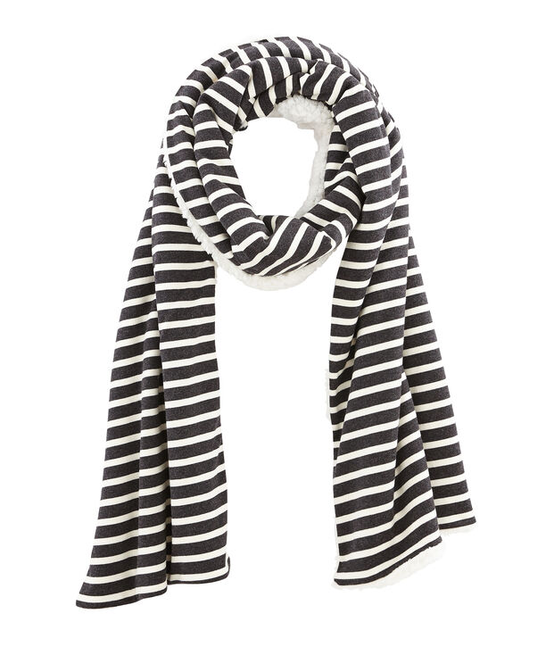 Sciarpa reversibile donna grigio/bianco