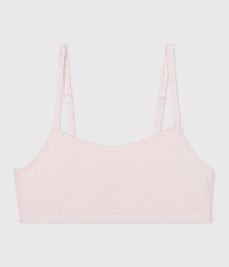 Bralette in cotone ed elastan tinta unita donna rosa