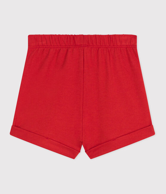 Shorts in cotone tinta unita neonato rosso AURORA