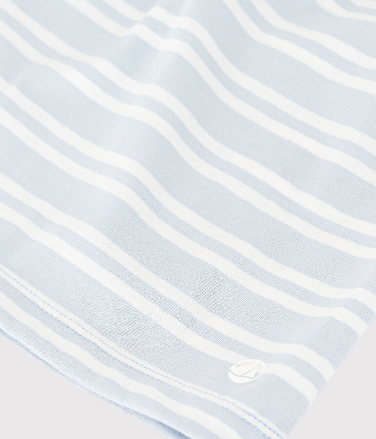 Abito a maniche corte in cotone a righe bambina blu/bianco