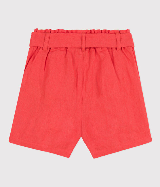 Short bambina in lino arancione JUPITER