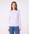 T-shirt L'Iconique a maniche lunghe in cotone con punto cocotte donna viola PARME