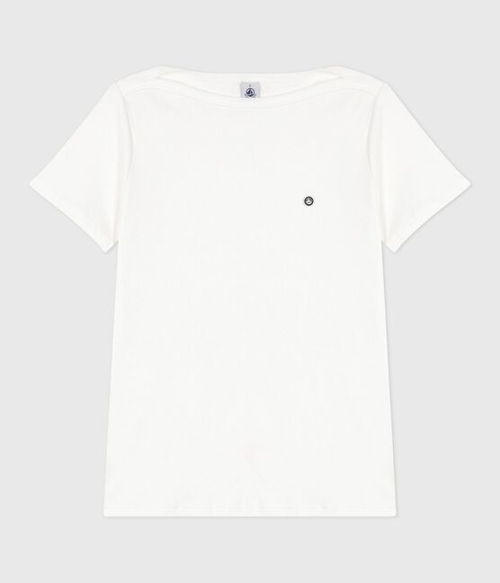Iconica T-shirt da donna con collo da ammiraglio in cotone  bianco ECUME