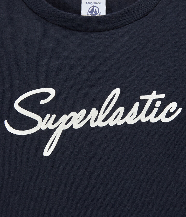 T-shirt bambino con motivo blu SMOKING