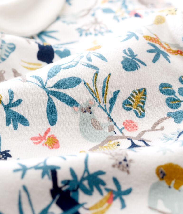 Tutina corta beb&egrave; bambina a costine bianco/multicolore