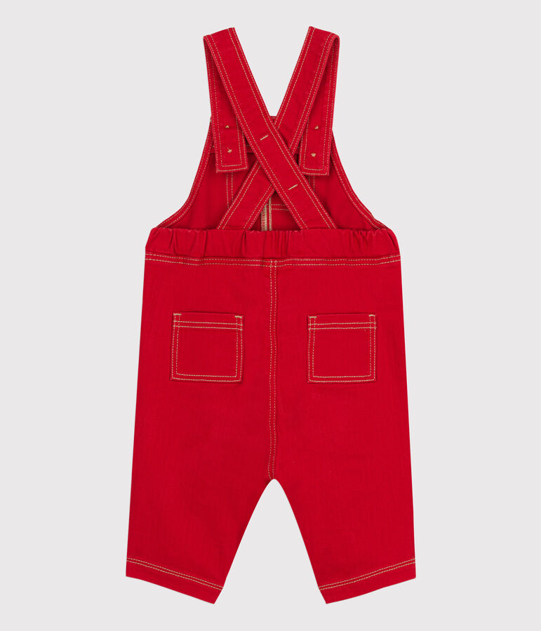 Salopette lunga denim beb&egrave; rosso