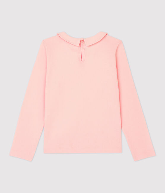 T-shirt bambina a maniche lunghe in cotone rosa MINOIS