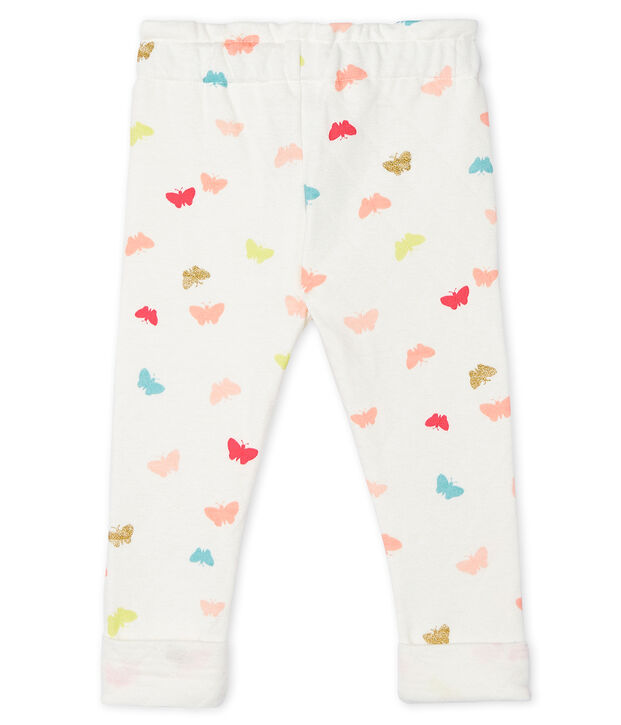 Pantalone beb&egrave; femmina fantasia bianco/multicolore