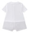 Tutina corta per bebé maschio doppio tessuto bianco ECUME/beige BEIGE