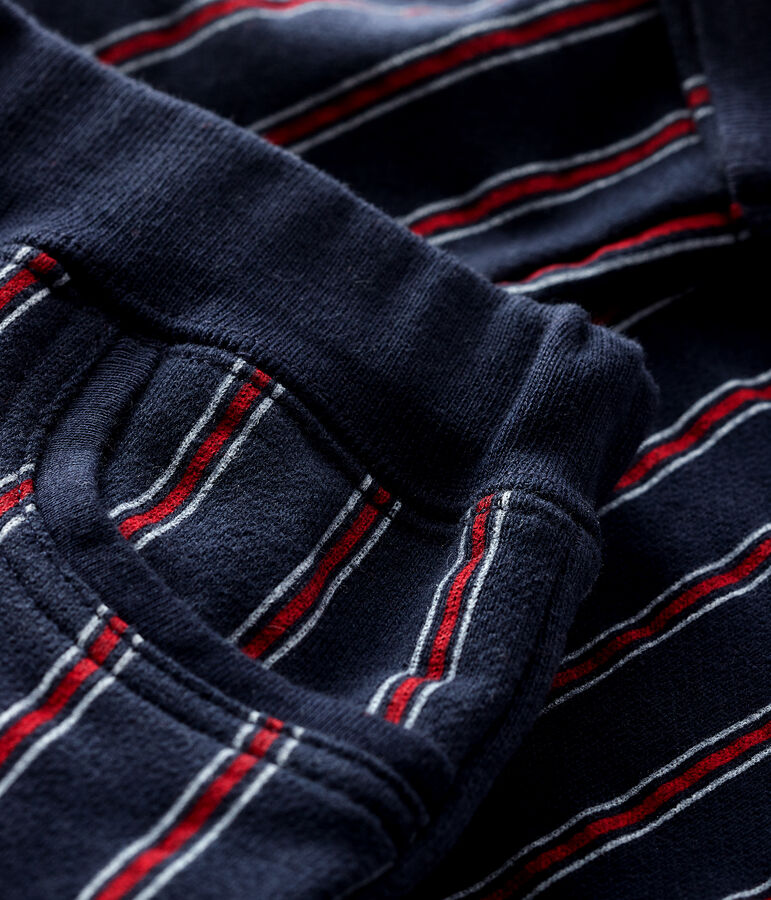 Pantalone beb&egrave; maschio in molleton blu/multicolore