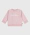 Felpa in cotone con ricamo Petit Bateau neonato rosa JOLI