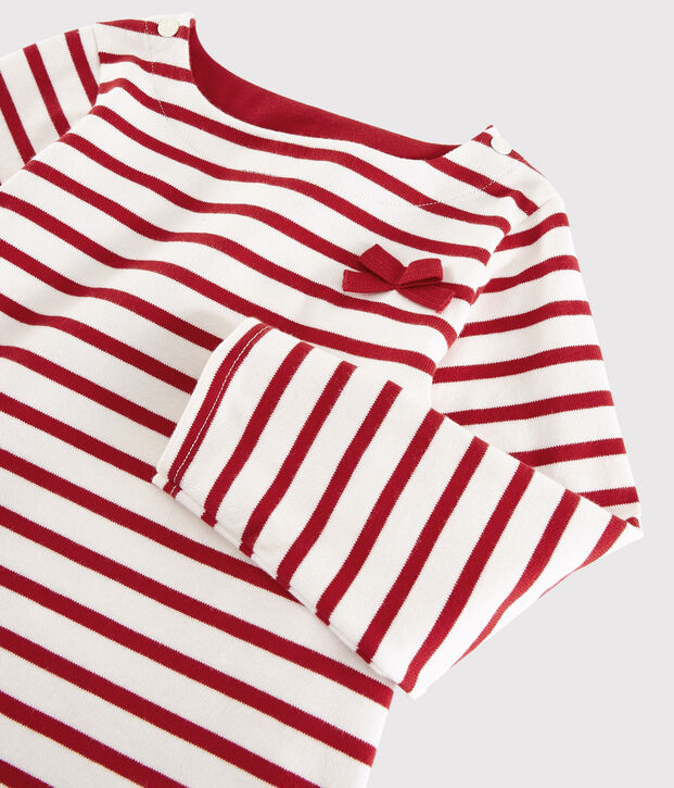 Marini&egrave;re in jersey bambina bianco/rosso