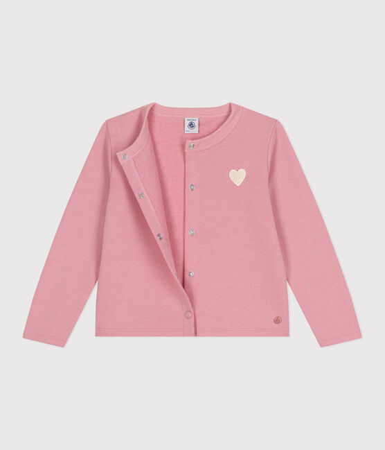 Cardigan in tessuto felpato tinta unita bambina rosa CHARME