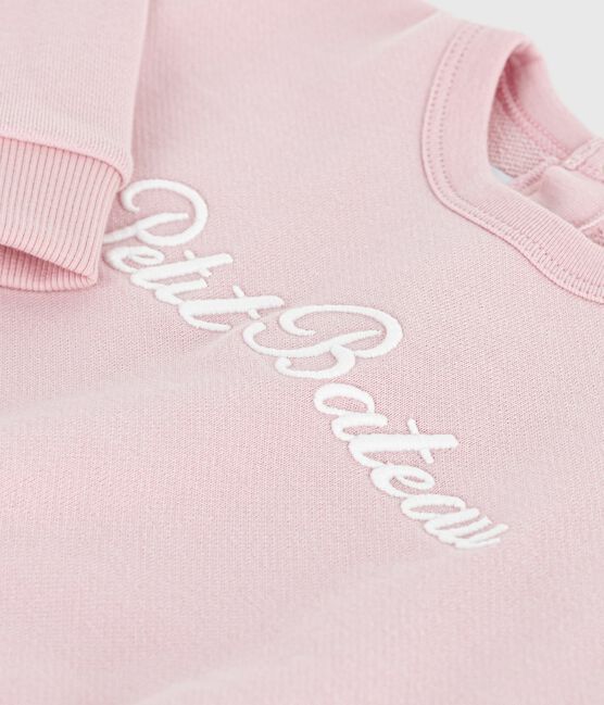 Felpa in cotone con ricamo Petit Bateau neonato rosa JOLI