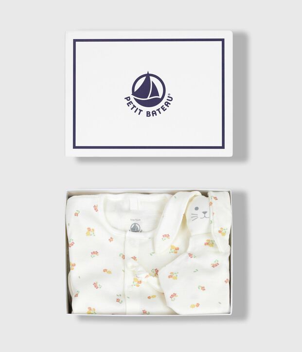 Confezione regalo nascita in cotone con stampa a fiori multicolore