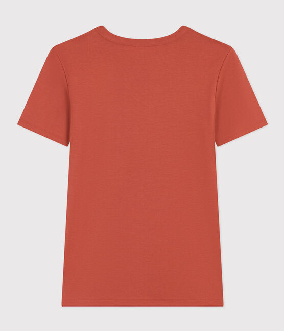 T-shirt L'ICONIQUE girocollo in cotone Donna marrone FAMEUX