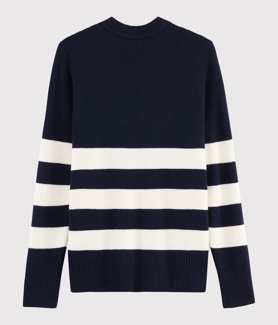 Pull marinaro in lana Donna blu SMOKING/bianco MARSHMALLOW