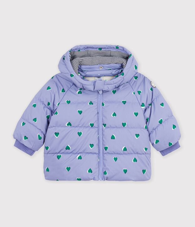 Piumino in poliestere con stampa animalier neonato viola/multicolore