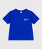T-shirt a maniche corte in cotone con stampa bambino blu PERSE
