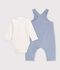 Set salopette e body con colletto in cotone tinta unita neonato POLAIRE