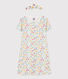 Camicia da notte bambina in cotone a fiori con corona