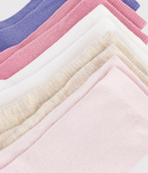 5 paia di calzini in cotone tinta unita bambino multicolore