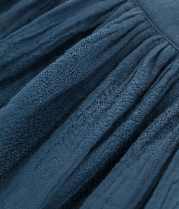 Gonna in garza di cotone bambina grigio